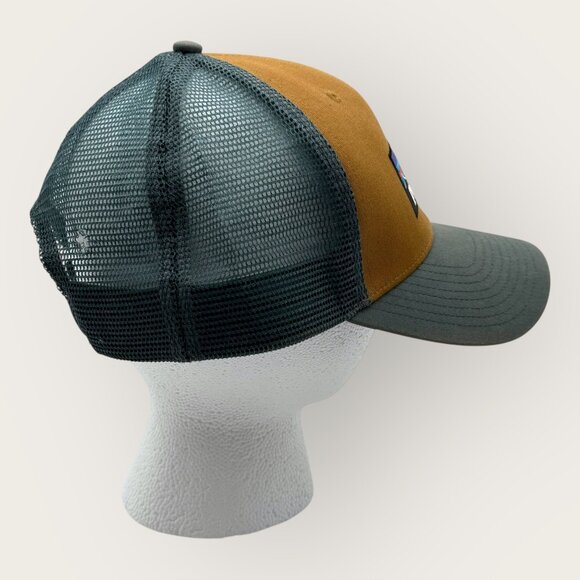 Patagonia Trucker Hat Brown Green Mesh Snapback Adjustable Cap - Picture 4 of 8